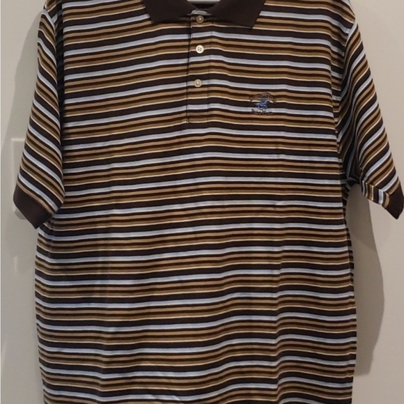BEVERLY Hills Polo Club Polo Shirt Brown Blue
Striped Mens Size XL 100% Co - Picture 3 of 10
